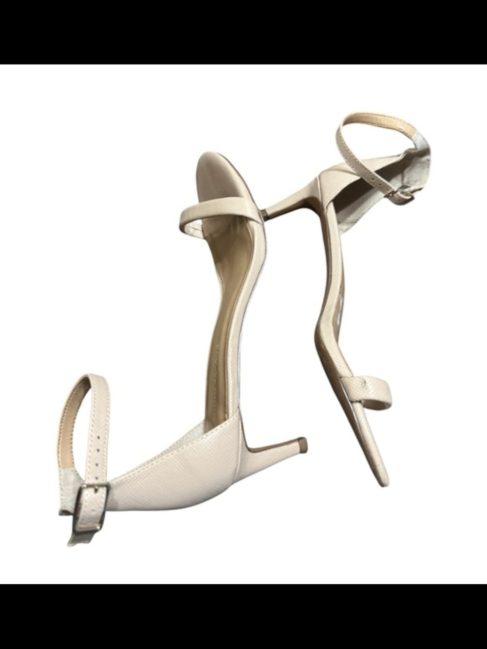 Banana Republic Beige Textured Ankle Strap Heels Size 8.5